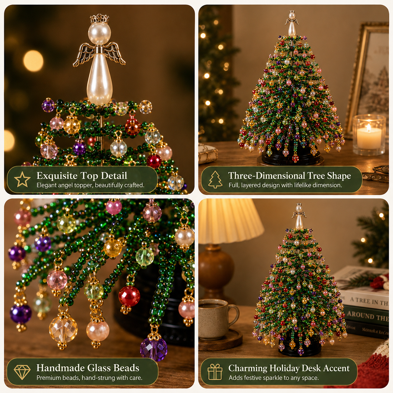 🎄✨ DIY Beaded Christmas Tree Kit – 🎅Create Your Own Sparkling Holiday Decoration