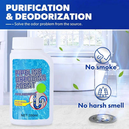 Powerful Pipe Dredging Agent for Kitchen and Toilet Pipelines - Dissolves 200+ Blockages and Kills 99% of Bacteria