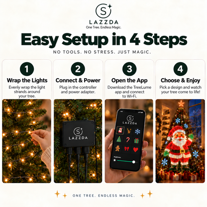 Lazzda Smart Animated Christmas Tree Lights