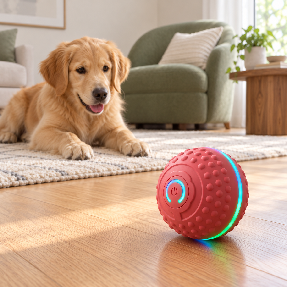 Self-Moving Interactive Dog Ball – USB Rechargeable Pet Toy