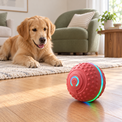 Self-Moving Interactive Dog Ball – USB Rechargeable Pet Toy