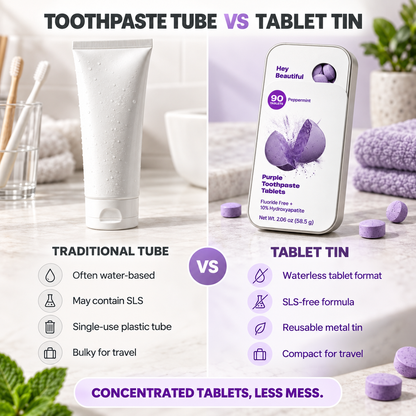 Lazzda Purple Toothpaste Tablets w/ Hydroxyapatite & PAP (90)