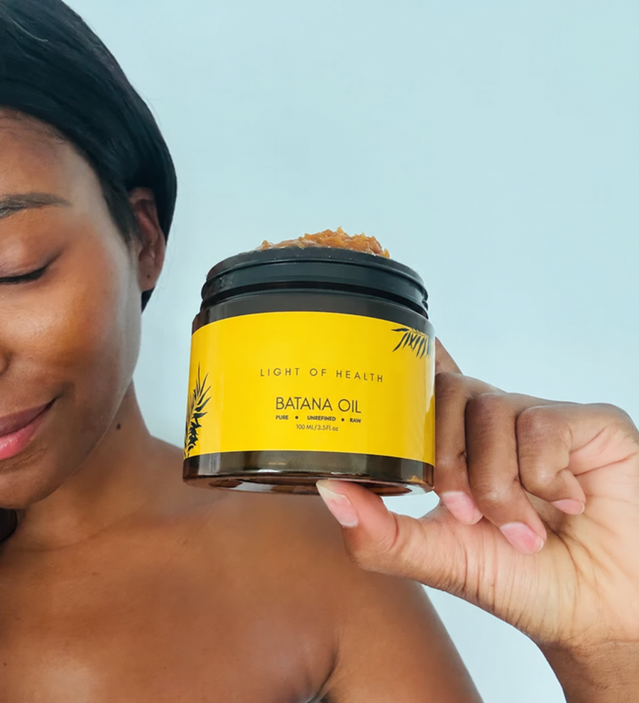 Illustrative model image for a sample Batana Natural Hair Oil review