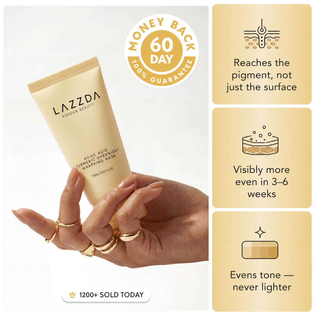 Lazzda Turmeric & Kojic Acid Overnight Mask