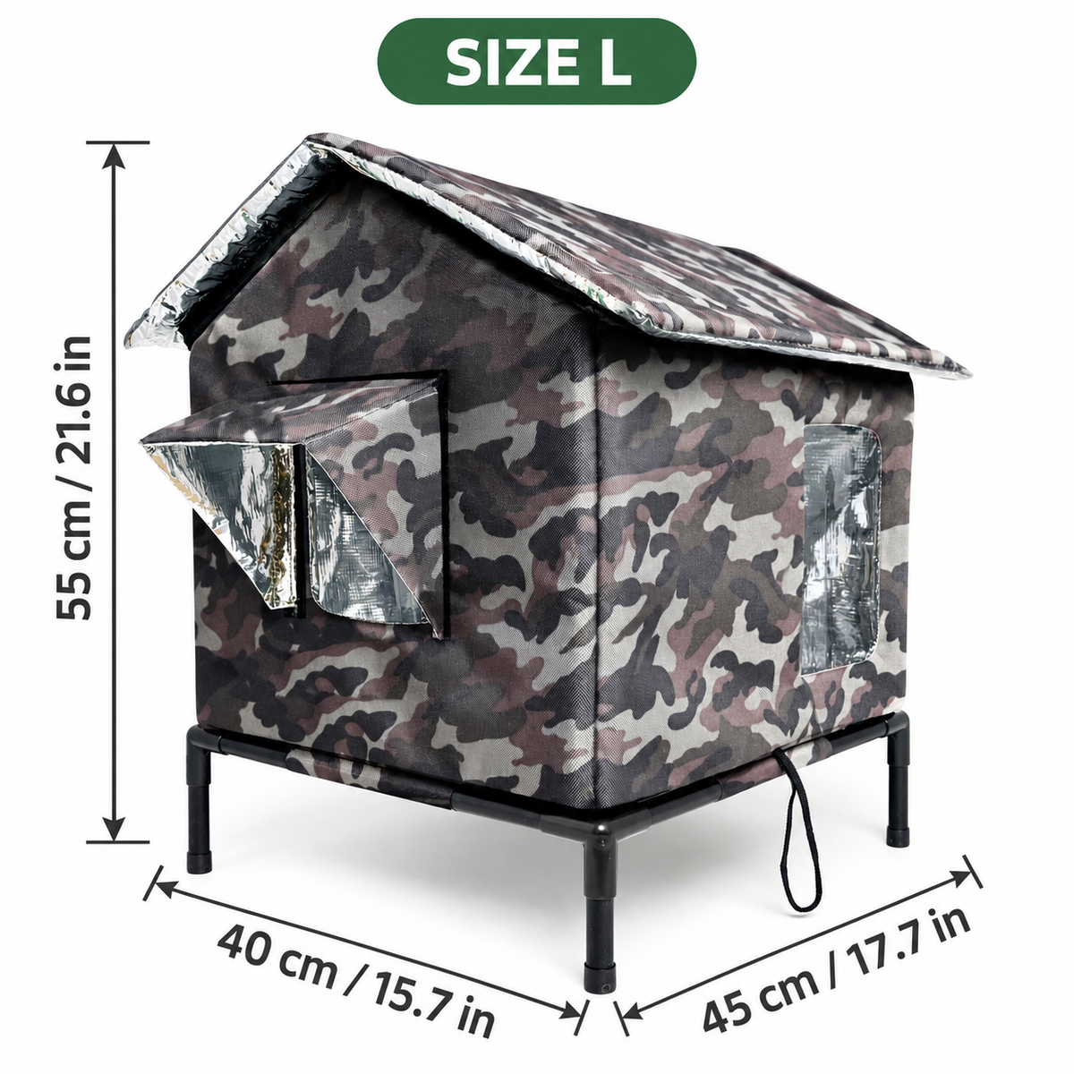 🐱All-Weather Elevated Outdoor Cat House – Waterproof, Thermal Lining, Foldable