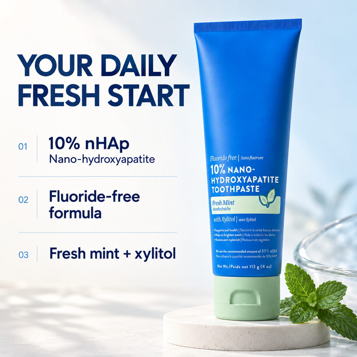 Lazzda 10% Nano Hydroxyapatite Toothpaste - Whitening & Repair