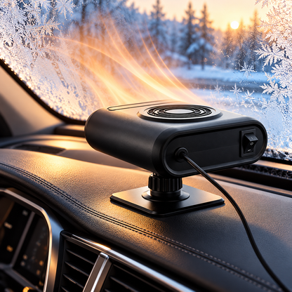 Lazzda 12V Portable Car Heater with Adjustable Demister and Window Defroster