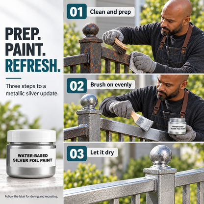 Water Based Metallic Silver Outdoor Anti Rust for Metal Renovation 100g