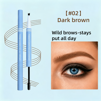Lazzda Waterproof 2-in-1 Micro-Fork Eyebrow Pen & Tinted Gel