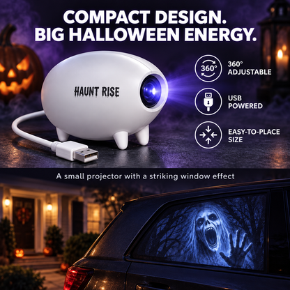 🎃 👻 Haunt Rise Halloween Window Projector-360° Adjustable Stand for Home Decor 🎃