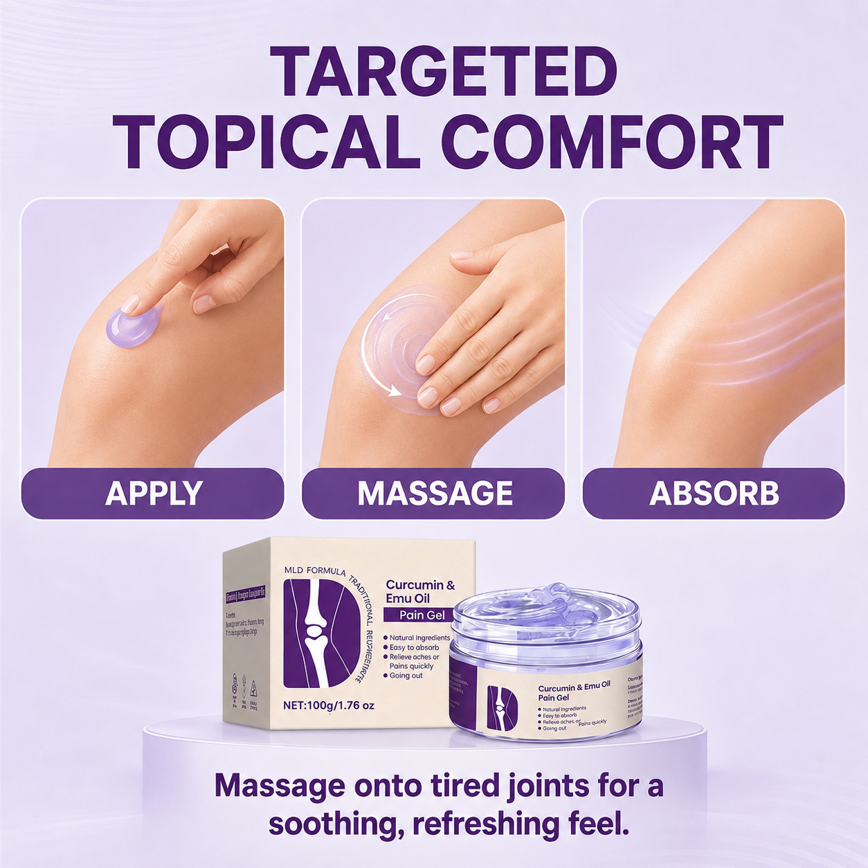 Curcumin & Emu Oil Pain Gel – 🏥Backed by US Osteopathic Experts
