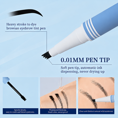 Lazzda Waterproof 2-in-1 Micro-Fork Eyebrow Pen & Tinted Gel