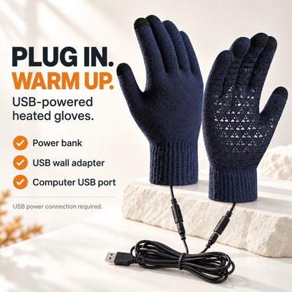 USB-Heated Winter Gloves – Warm & Touchscreen-Friendly