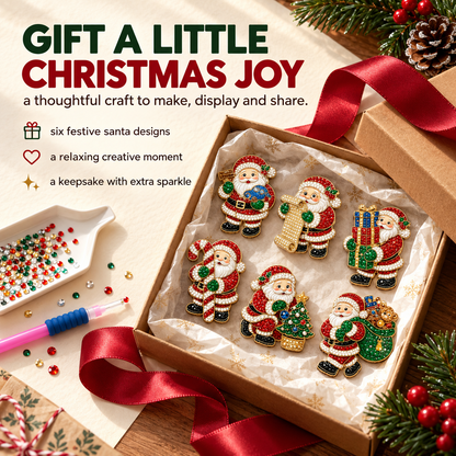6pcs DIY Santa Claus Diamond Painting Fridge Magnet