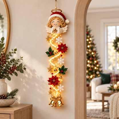🎄 Glowing Christmas Door Hanger | 6 Festive Lighted Designs with Warm Glow, Dimensional Details & Space-Saving Vertical Décor ✨