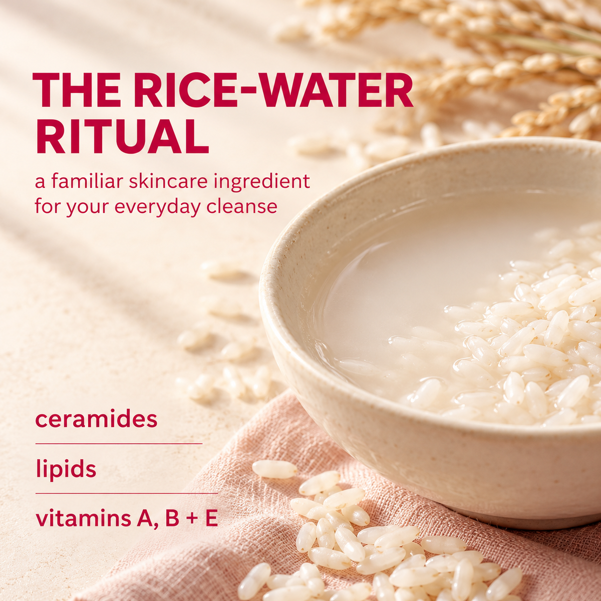Rice Water Bright Foaming Cleanser, 150ml, for a daily rinse-off facial cleansing routine
