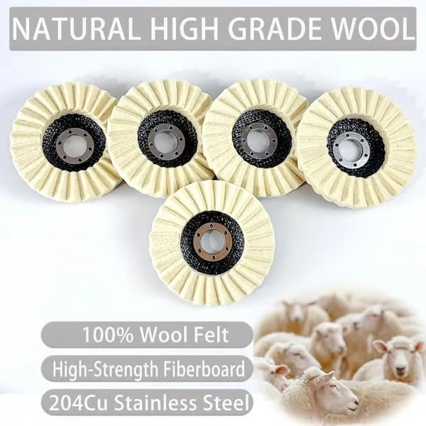 5Inch Wool Polishing Wheels Set for Angle Grinders