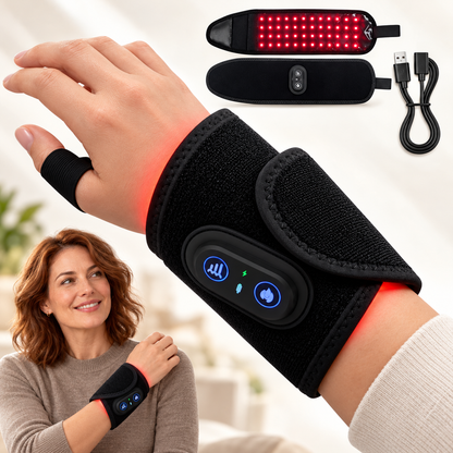 Lazzda Red Light Therapy Wrist Wrap for Carpal Tunnel – 3 Heat Levels