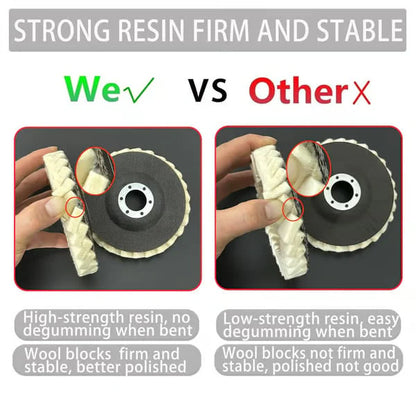 5Inch Wool Polishing Wheels Set for Angle Grinders