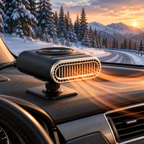 Lazzda 12V Portable Car Heater with Adjustable Demister and Window Defroster