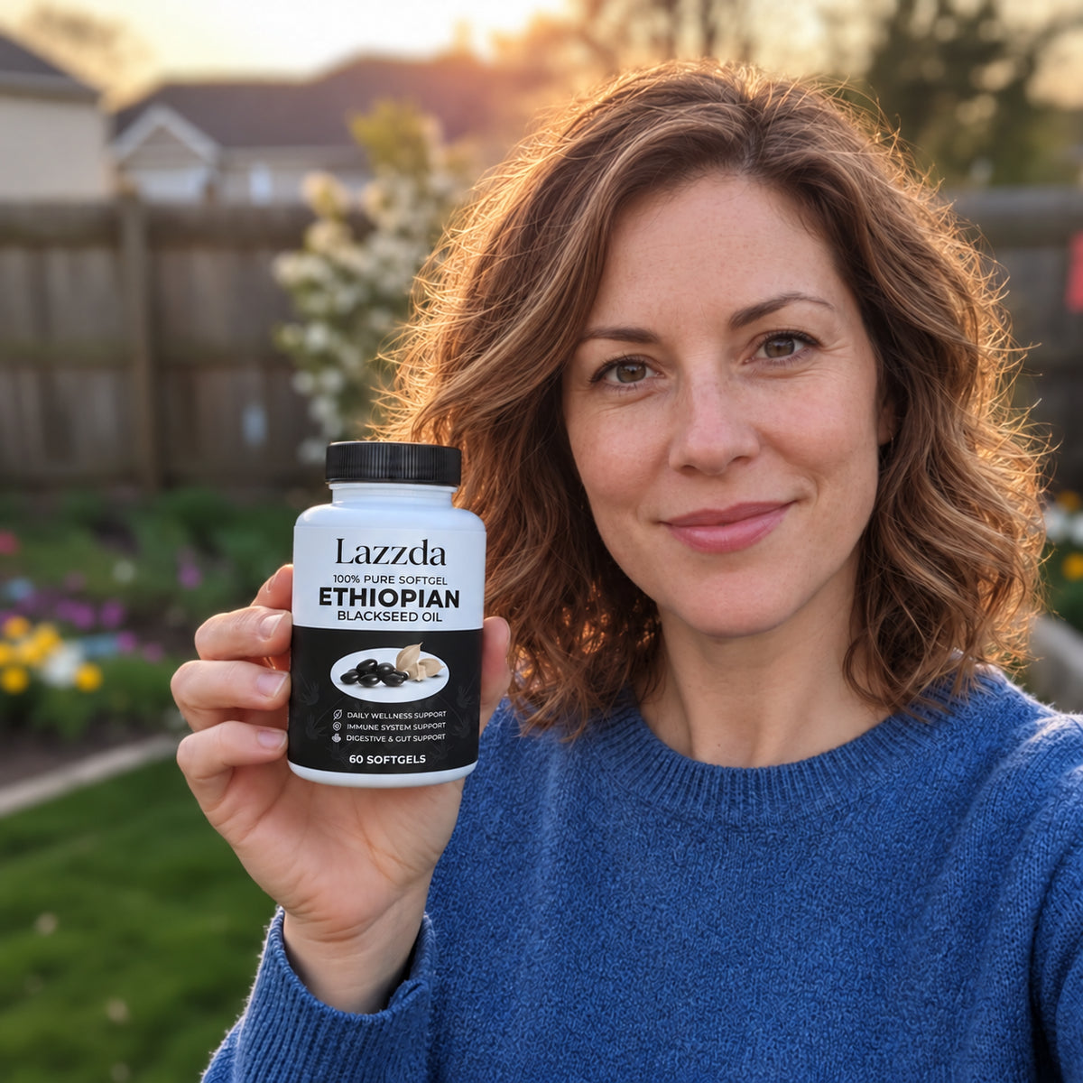 Illustrative lifestyle photo with Lazzad black seed oil
