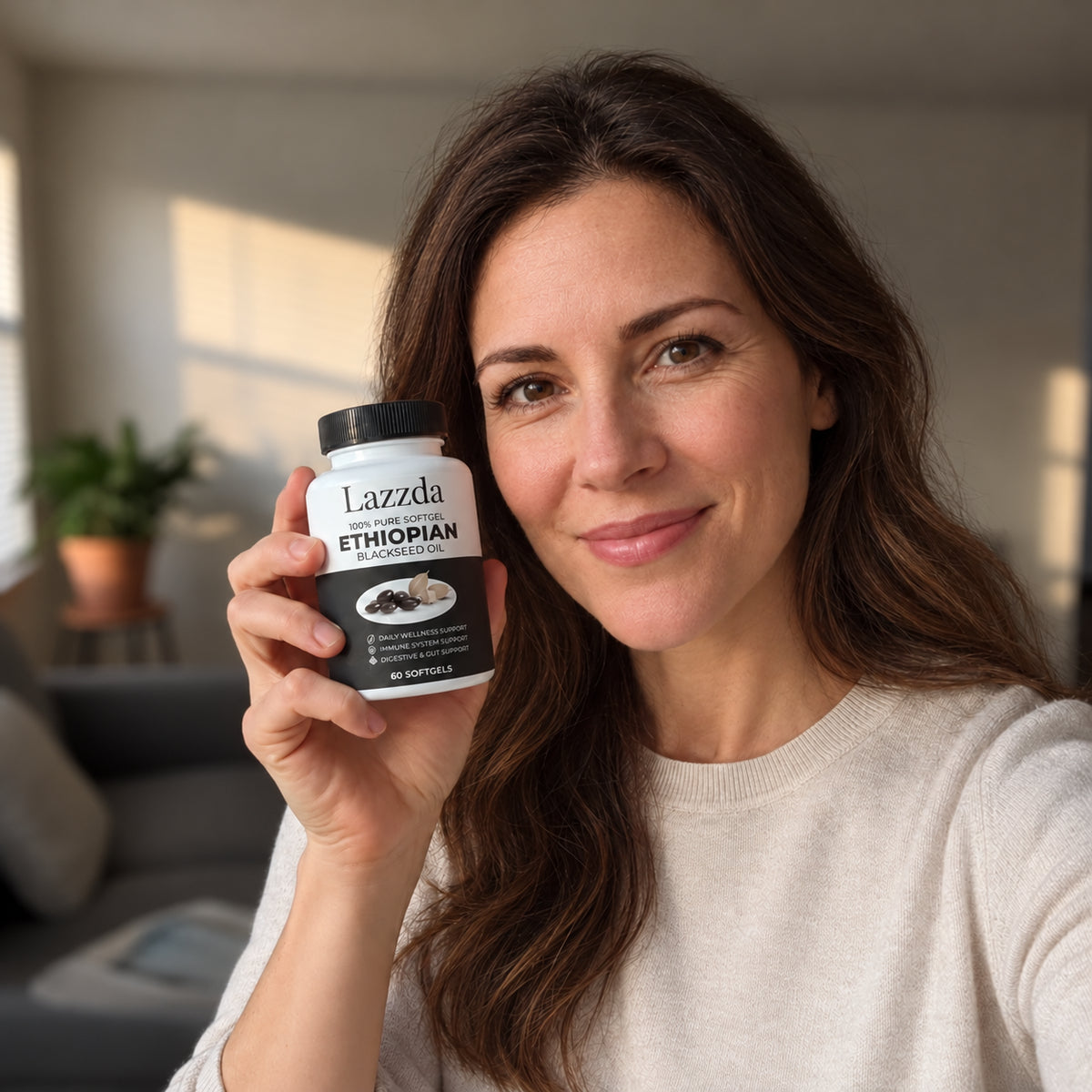 Illustrative lifestyle photo with Lazzad black seed oil