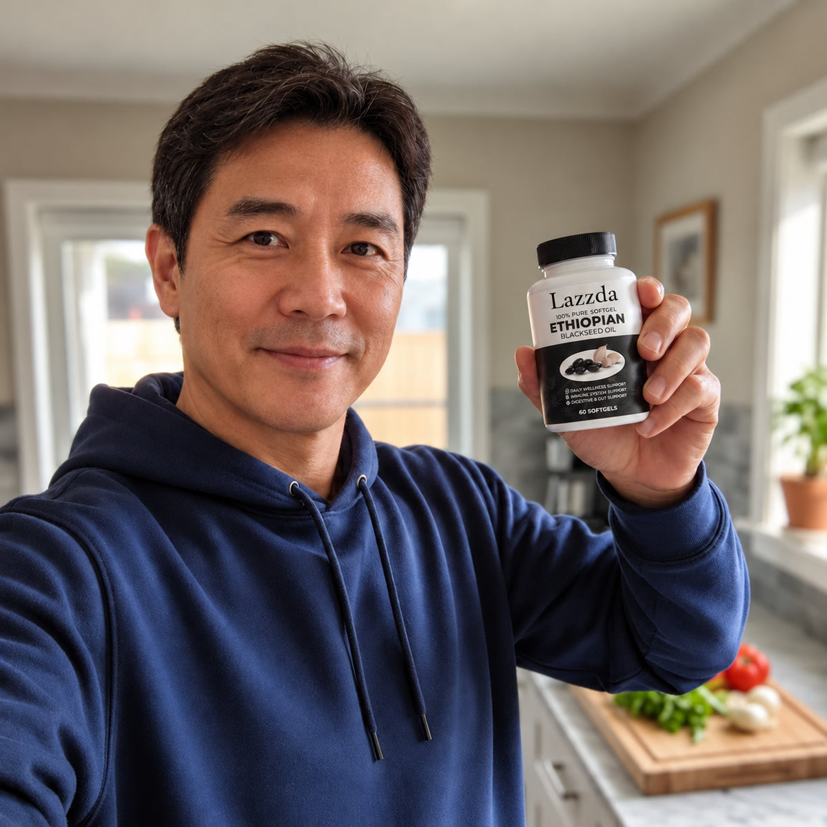 Illustrative lifestyle photo with Lazzad black seed oil