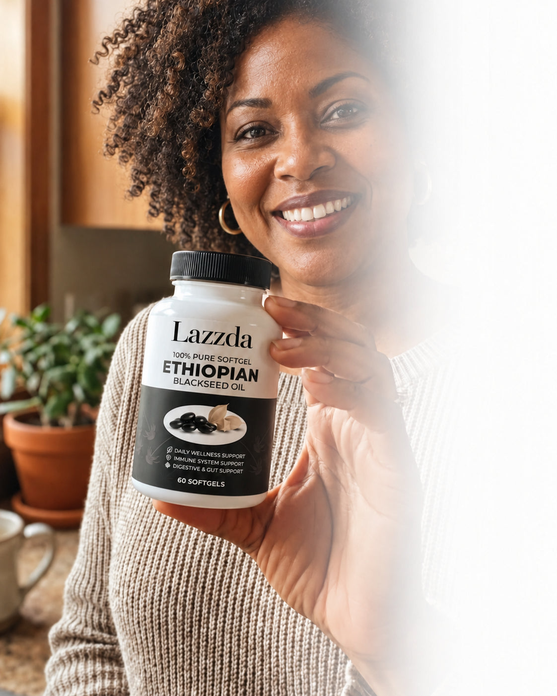 Illustrative lifestyle photo with Lazzad black seed oil
