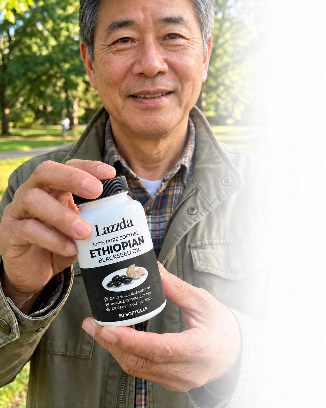 Illustrative lifestyle photo with Lazzad black seed oil