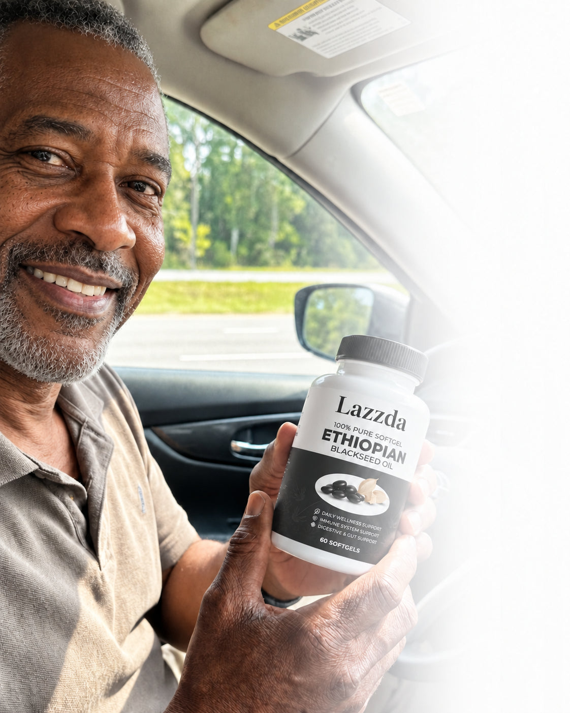 Illustrative lifestyle photo with Lazzad black seed oil