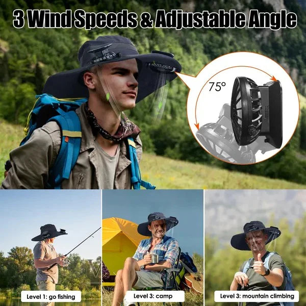 2026 New Ultralight Solar Fan Sun Hat – Lighter Than a Baseball!