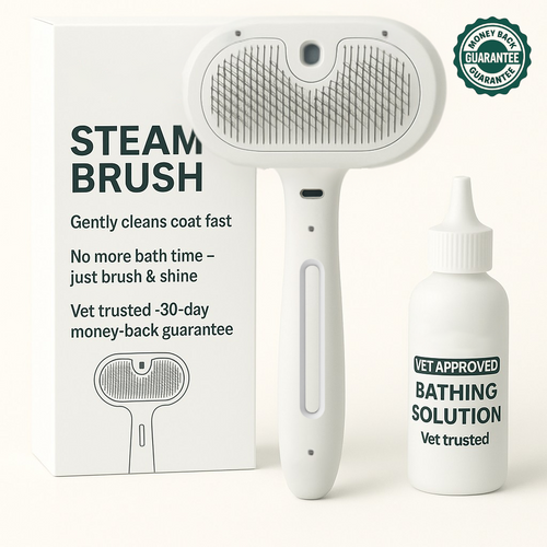 Lazzda Pet Steam Brush + Solution Refills