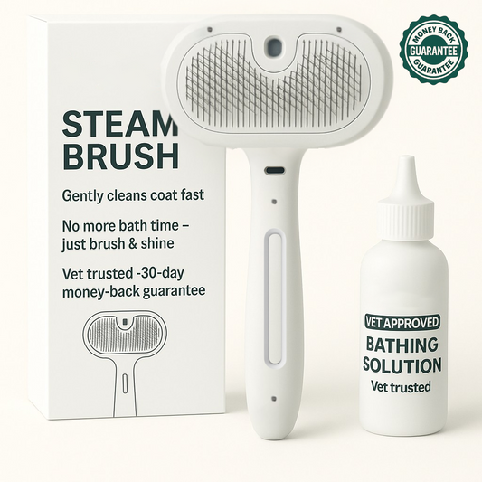 Lazzda Pet Steam Brush + Solution Refills