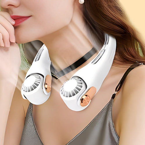 ❄️ Portable Neck Fan - 3-Sec Instant Cooling, 360° Rotating Head, 3-Speed Airflow