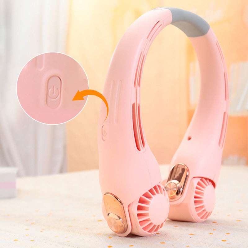 ❄️ Portable Neck Fan - 3-Sec Instant Cooling, 360° Rotating Head, 3-Speed Airflow