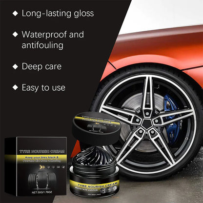✨ Tire wax – restores black gloss, blocks UV, repels dirt. Easy & quick! 🚗