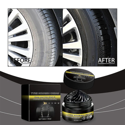 ✨ Tire wax – restores black gloss, blocks UV, repels dirt. Easy & quick! 🚗