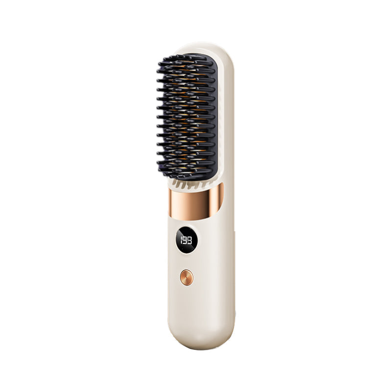 💇‍♀️🔥 3-in-1 Cordless Hair Straightening Brush – Straighten, Curl & Detangle – USB-C Rechargeable with 4 Heat Settings – Perfect Hair Anywhere! ✨