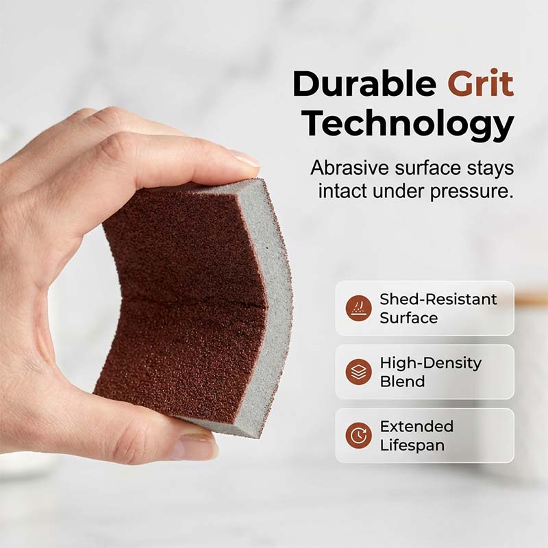 🍳Emery Sponge Scrubber – Removes burnt grease & rust instantly. Flexible & durable, ergonomic handle. A heavy-duty cleaning essential. 🍳✨