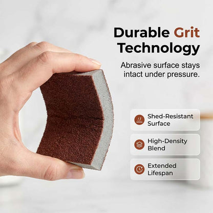🍳Emery Sponge Scrubber – Removes burnt grease & rust instantly. Flexible & durable, ergonomic handle. A heavy-duty cleaning essential. 🍳✨