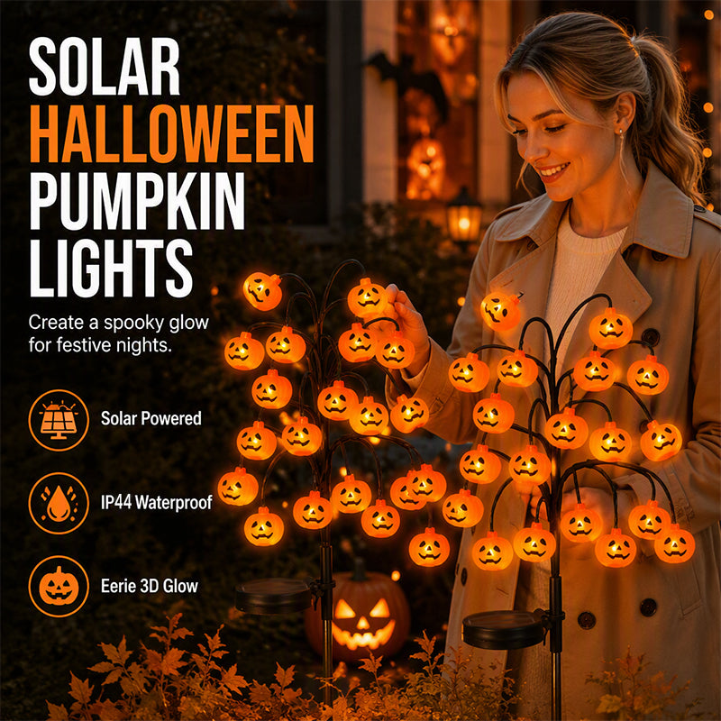 👻Waterproof Halloween Pumpkin Solar Branch Lights